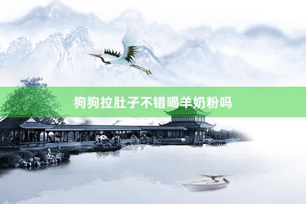 狗狗拉肚子不错喝羊奶粉吗